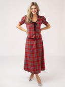 The Louisa Top & The Markey Skirt Set in Holiday Plaid