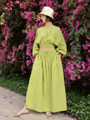 Newport Skirt in Sweet Lime Stripe