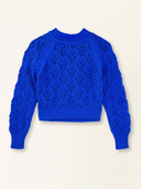 Méribel Pointelle Crewneck Sweater in Cobalt