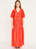 Savannah Smocked Skirt in Chili