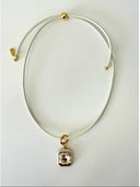 Aurora Pendant Necklace in Egret