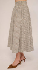 Maria Skirt in Marble Blue Plaid
