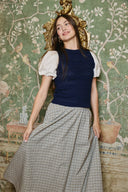Maria Skirt in Marble Blue Plaid
