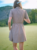 Byrdie Dress Set in Brown Gingham