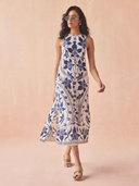 Maggie Midi Dress in Ceci Bluestone