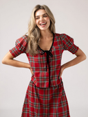The Louisa Top & The Markey Skirt Set in Holiday Plaid