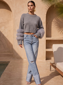 Tiers of Treaty Fur Sweater in Gray