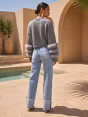 Tiers of Treaty Fur Sweater in Gray