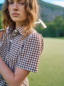 Byrdie Dress Set in Brown Gingham