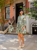 Flounce Shorty Dress in Olive Marigold