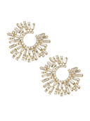 Opulent Crystal Stardust 18k Gold Plated Open Circle Earrings