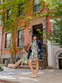 Flounce Shorty Dress in Olive Marigold