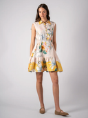 Florence Sleeveless Tiered Mini Dress in Camilla Print