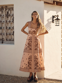 Empire Maxi Dress Infiorata Embroidered