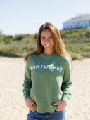 Nantucket Sweater in Sage & White
