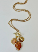 Ocean Necklace in Peach Pink Aventurine
