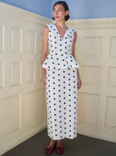 The Sailor Dress in White Polka Dot