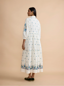 Lina Dress in Aegean Embroidery