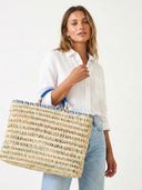 Shukran Large Basket with Blue Leather Trim