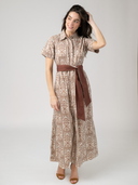 The Elle Maxi Dress | Brown Mughal Block