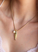 Pearl Gold Fish Pendant Necklace