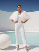 The Obsession Feather Cape in White
