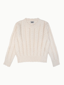 Ailis Eyelet Cable Sweater in Ivory