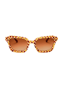 Demi Toasted Moxie Checkered Square Sunglasses