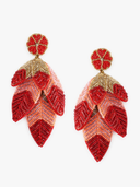 Leaf Earrings in Multi Coral
