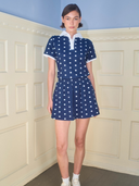 The Dottie Skort in Navy Polka Dot