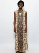 Sleeveless Marrakech Kaftan in Chocolate/Honey Paisley