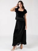 The Nan Top & Markey Skirt Set in Black Velvet