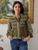 Suzanne Embroidered Jacket in Deep Olive