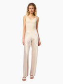 Bristol Mid Rise Lace Pant in Oat