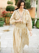 Porto Skirt in Khaki Stripe