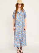 Somerset Dress in Tangerine Carnation