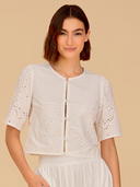 Heidi Top in White Embroidery