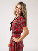 The Louisa Top & The Markey Skirt Set in Holiday Plaid
