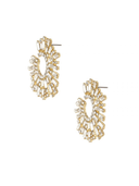 Opulent Crystal Stardust 18k Gold Plated Open Circle Earrings