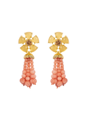 Talia Tassel Earrings in Coral