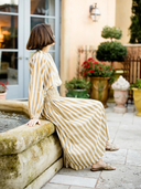Porto Skirt in Khaki Stripe