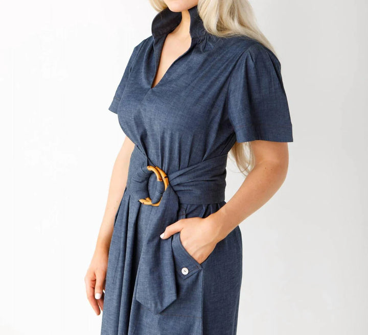 Gretchen Dress in Stretch Denim
