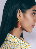 Talia Tassel Earrings in Coral