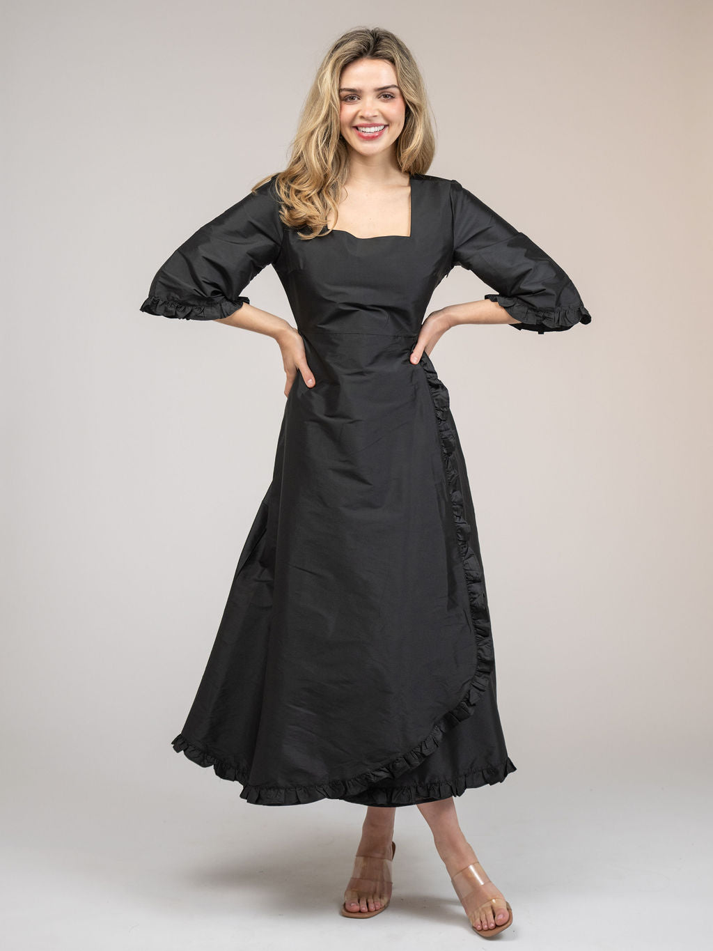 The Waverly Dress | Black Taffeta