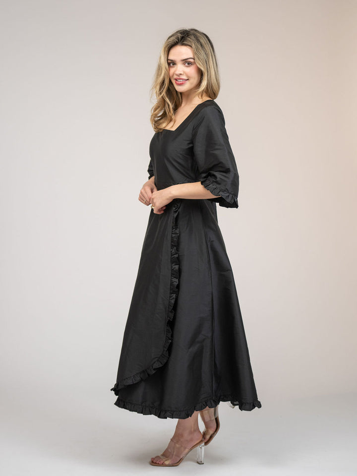 The Waverly Dress | Black Taffeta