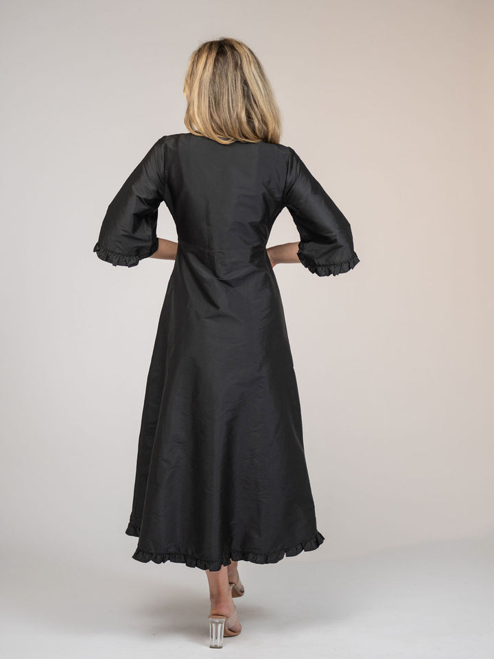 The Waverly Dress | Black Taffeta