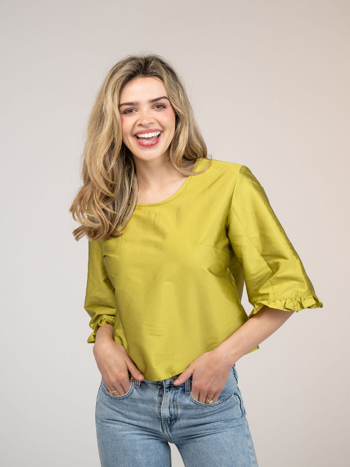 The Waverly Top | Chartreuse Taffeta