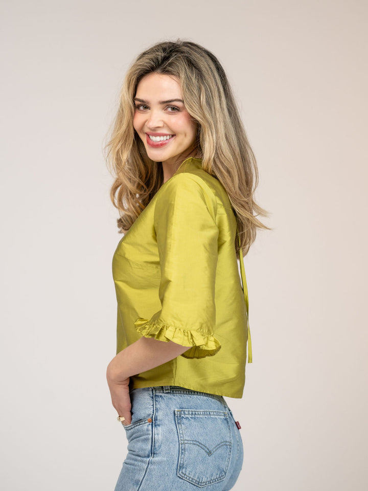 The Waverly Top | Chartreuse Taffeta