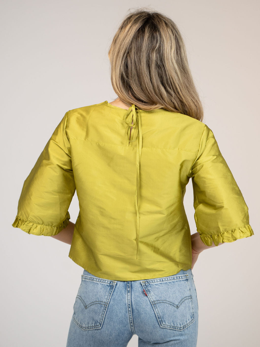 The Waverly Top | Chartreuse Taffeta