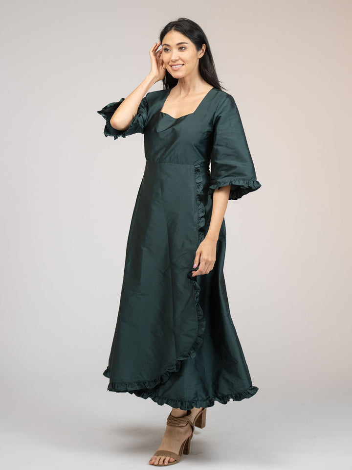 The Waverly Dress | Forest Taffeta